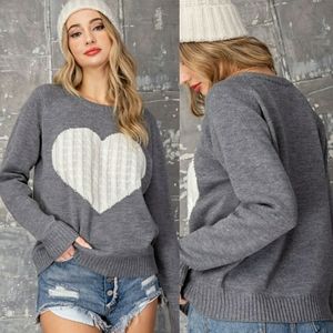 Grey Heart Sweater